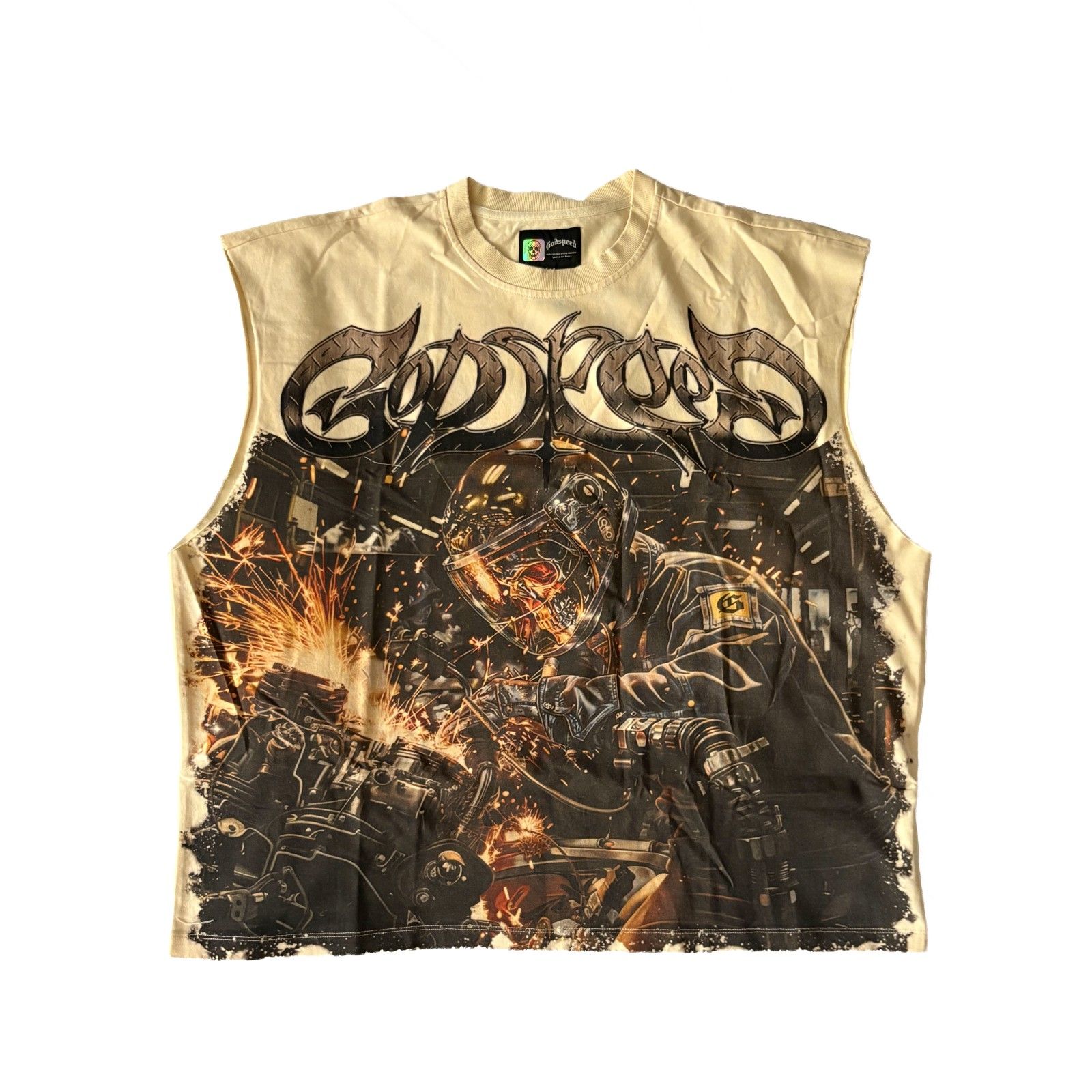 Godspeed 'Steel Sharpens Steel' Sleeveless Tee Rarity Collection Bone Xxl — image 4 of 8